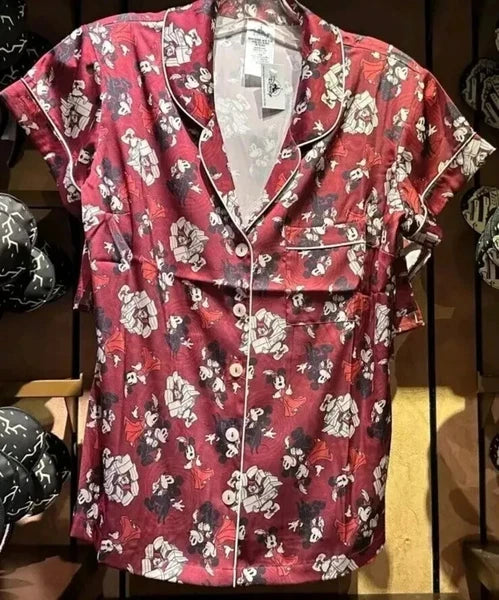 2024 Disney Parks Hollywood Studios Tower Of Terror Pajama Short Silky Set L