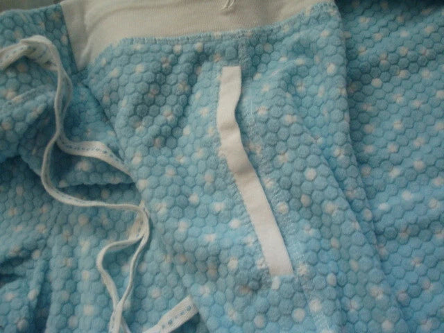 New Nautica Light Blue White Polyester 2 PC Fleece Pajama Set Pants Women's S