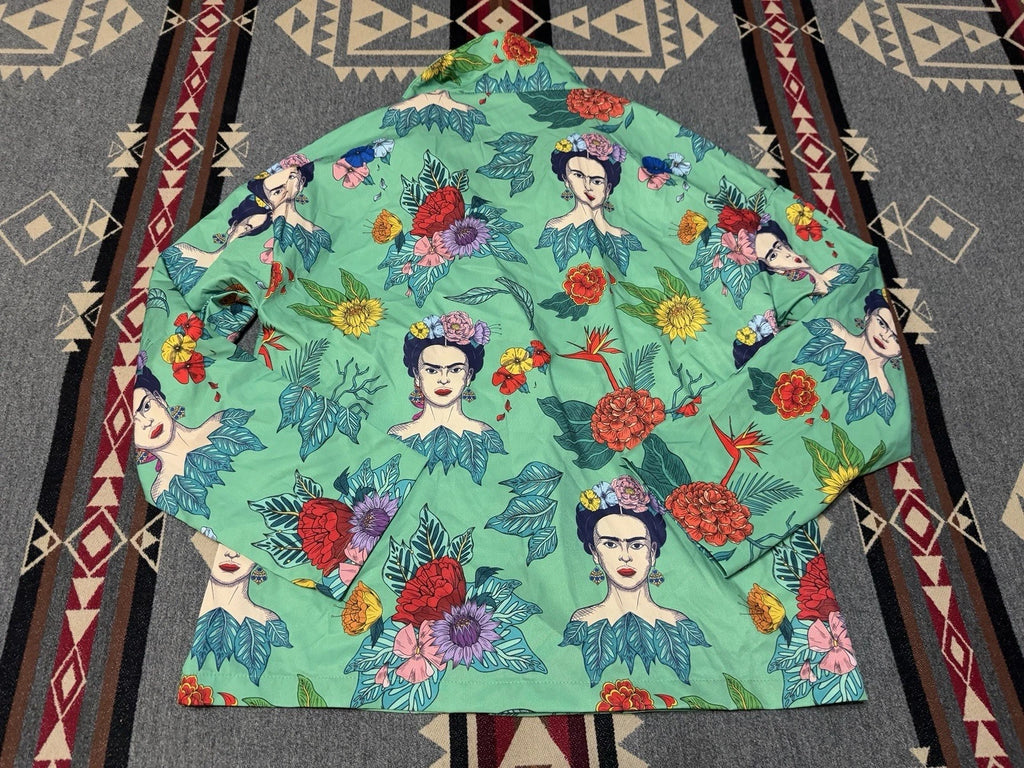 Frida Kahlo Women’s Pajama Set Sz S Cotton Boho Print Sleepwear T33