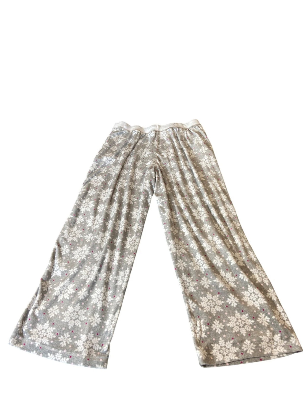 Nautica Womens Snowflake Print Pajama Set XL Gray Henley Top Elastic Waist Cozy