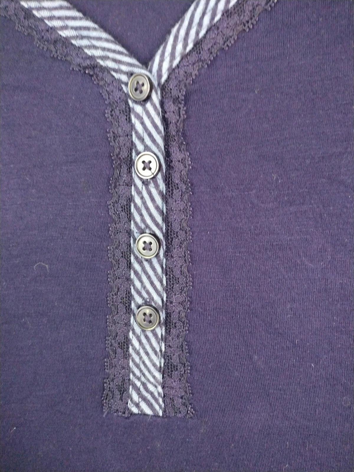 Kersie Wmns Pajamas Sz S (6/8) Long Sleeve Purple Lace Soft Pockets Lounge #122