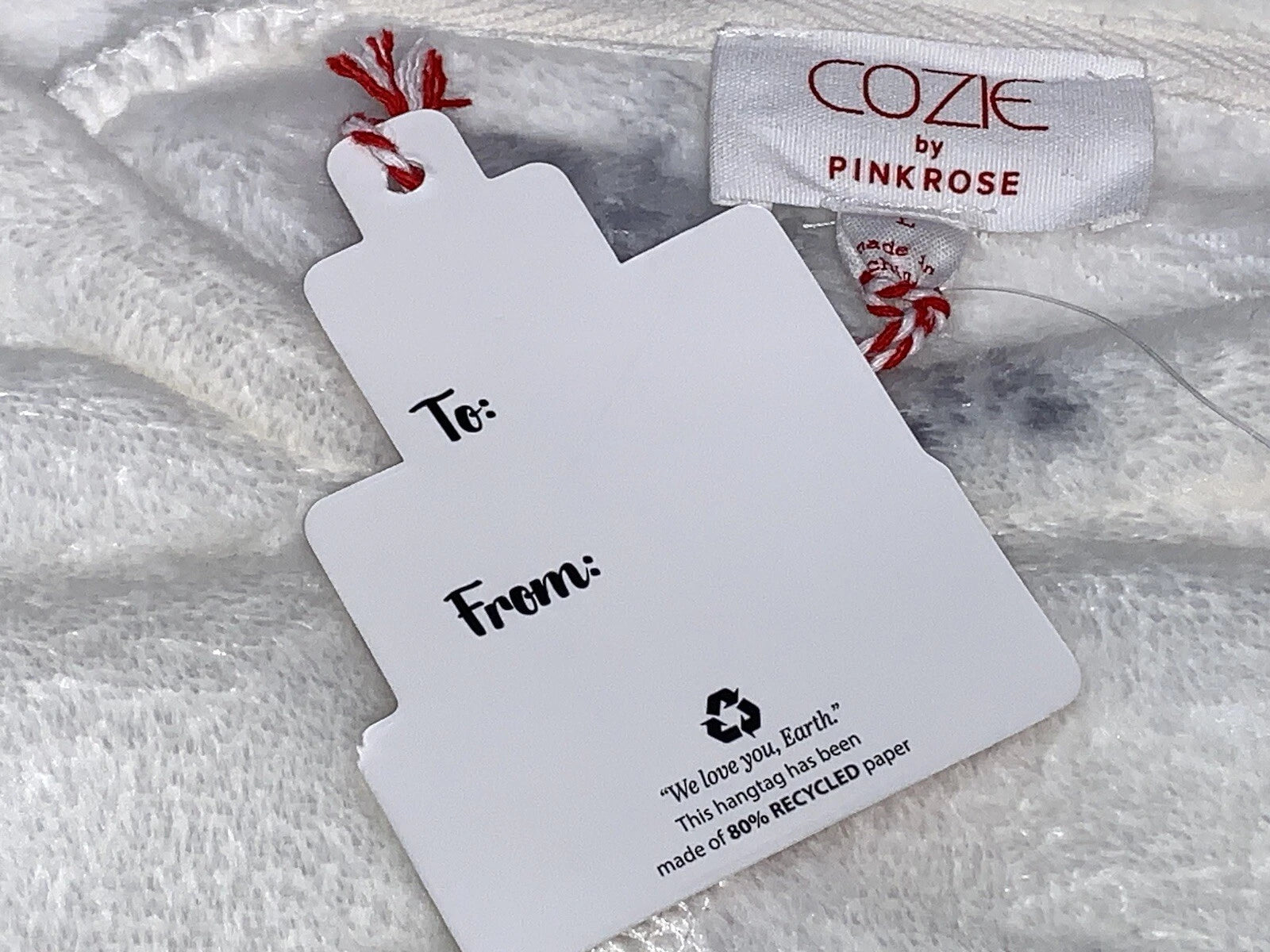 Cozie by Pink Rose Women’s 2 Piece Pajamas Lounge Set Large Beige Holiday NWT