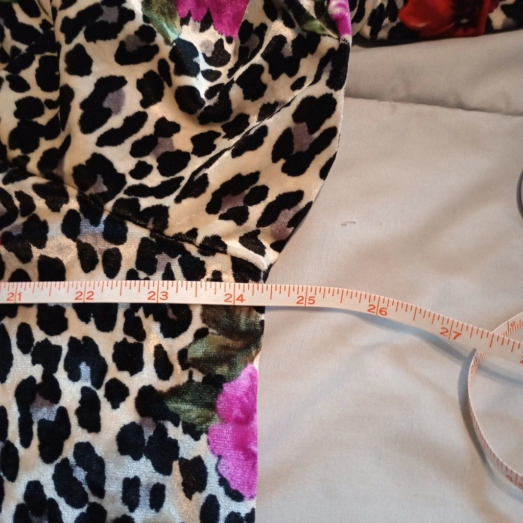 2 PC Sofia Vegara Intimates PJ Set XL (16-18) Black Pink Floral Print.