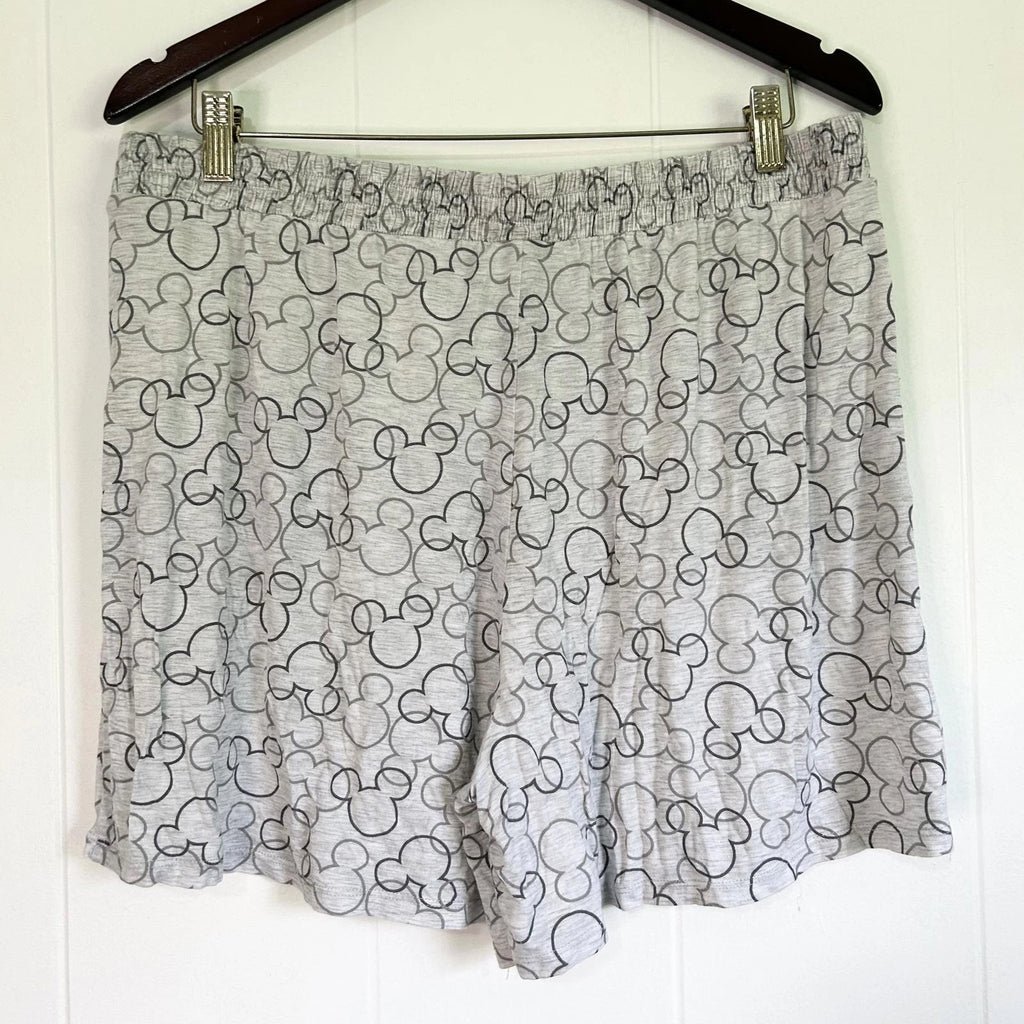 Disney Mickey Mouse Gray Mickey Ears Pajama Set Sleepwear Women's XL