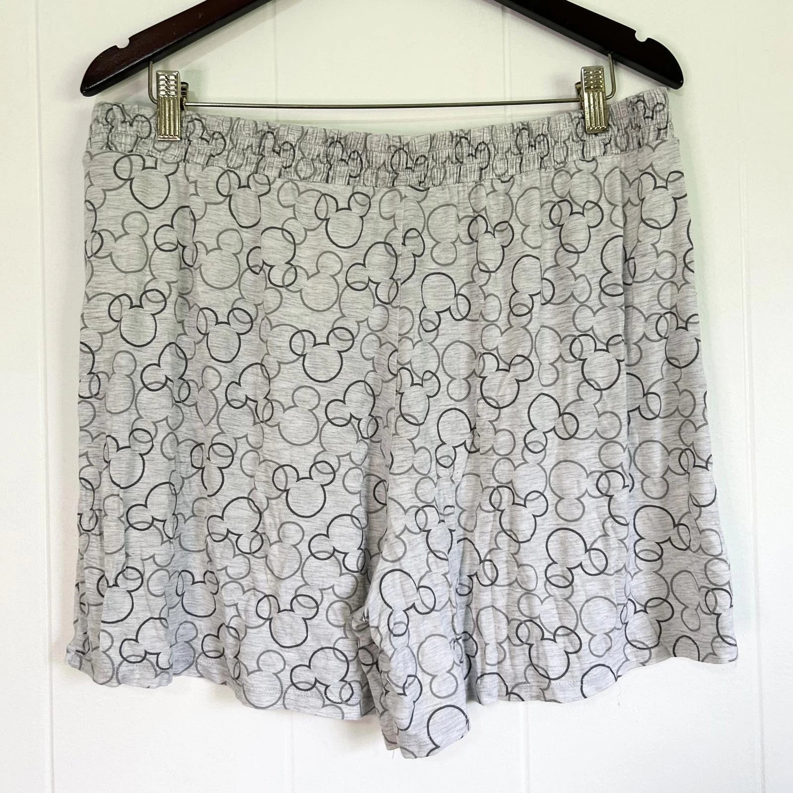 Disney Mickey Mouse Gray Mickey Ears Pajama Set Sleepwear Women's XL