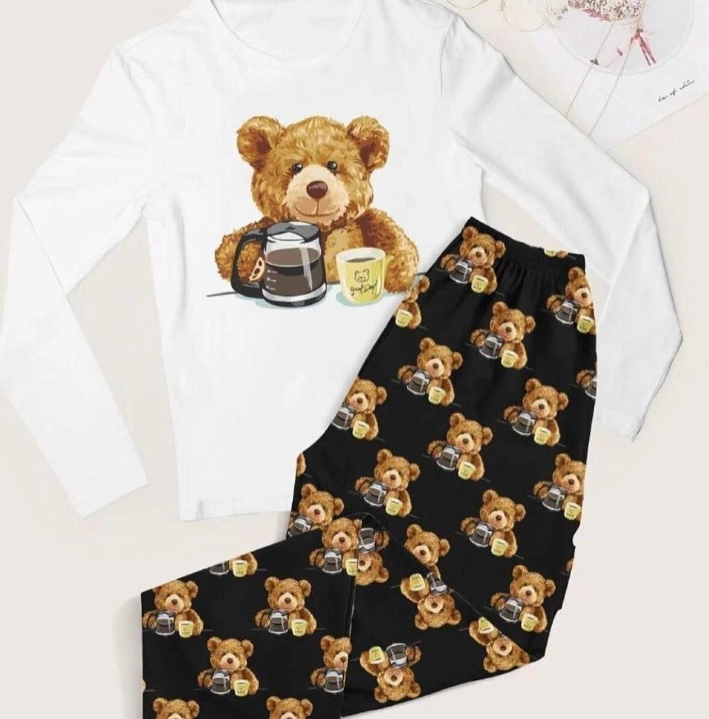 Women's Full Sleepwear Pajama Set Long Sleeve & Pants L/XL