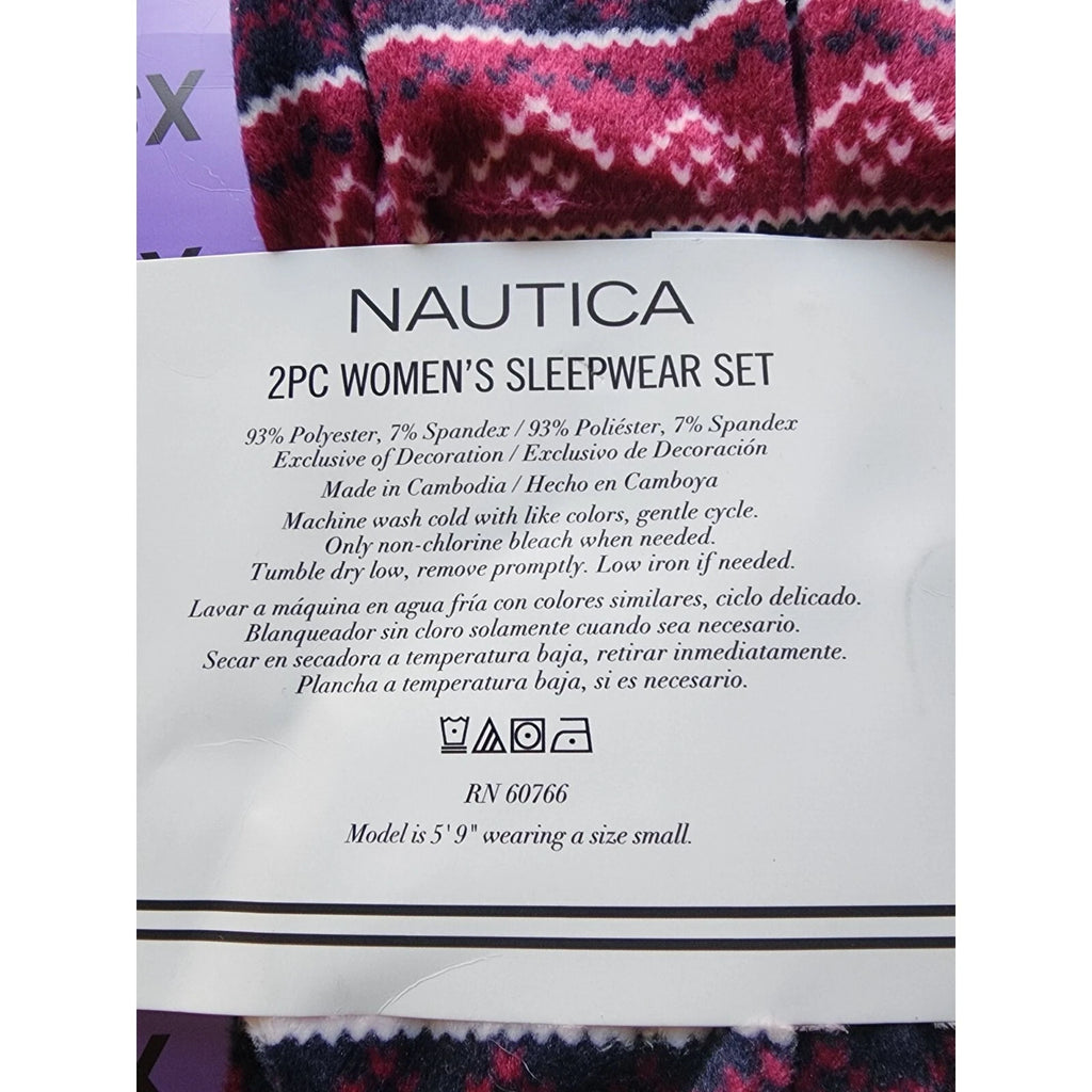 Nautica Purple snowflake Long Sleeve Pajama Set Size XS NWT