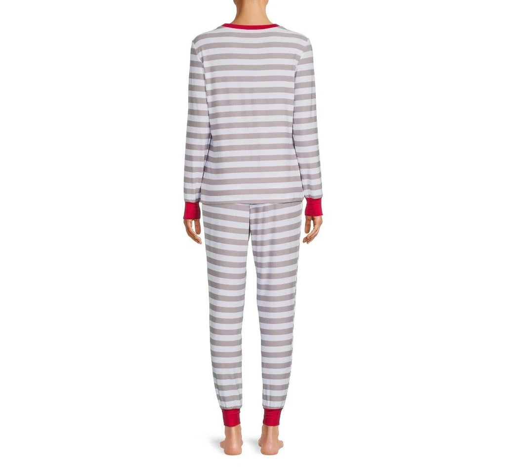 Jolly Jammies Women's Stripe Dear Matching Family Christmas Pajamas Set Size XL