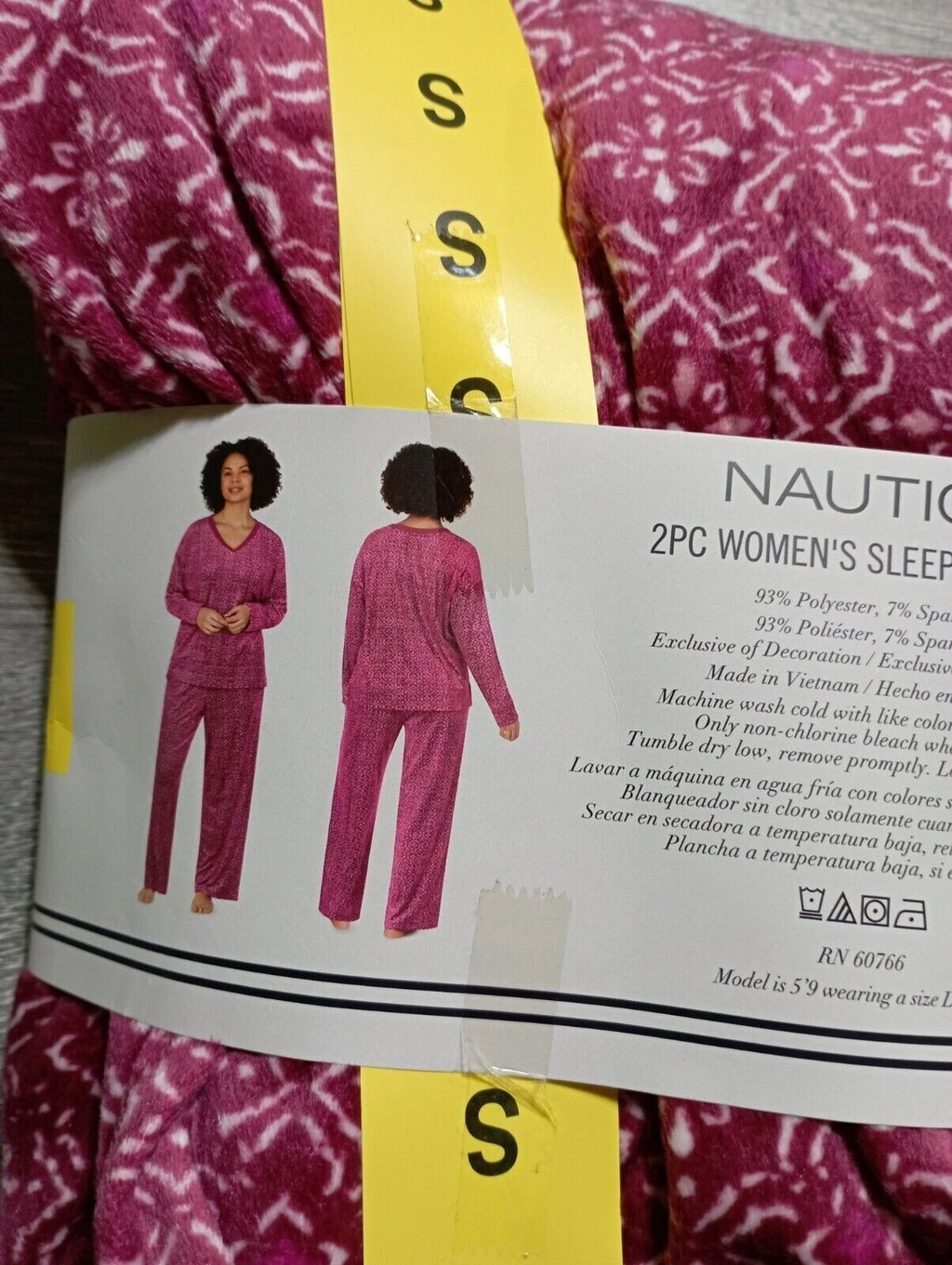 NAUTICA Pajamas Set Adult Small Purple Floral Winter Fleece Womens