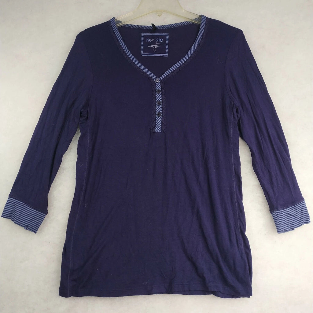 Kersie Wmns Pajamas Sz S (6/8) Long Sleeve Purple Lace Soft Pockets Lounge #122