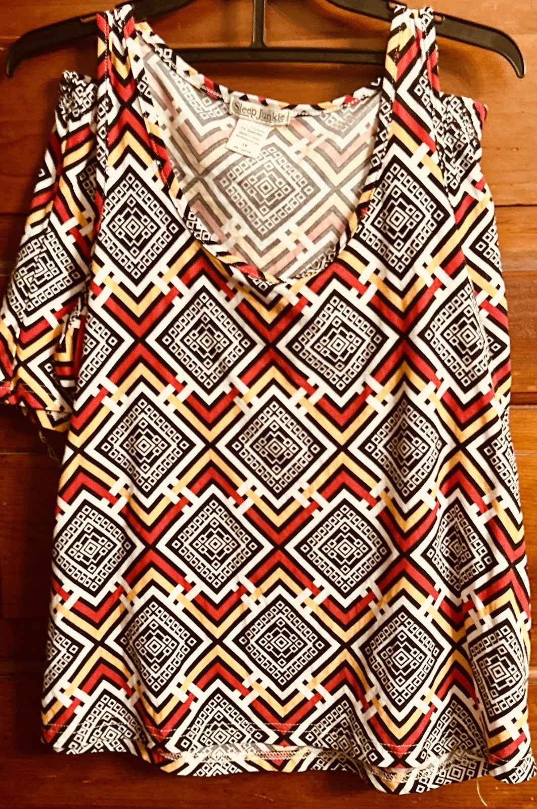 Sleep Junkie Women's Lingerie 2-piece Multicolor/Geometric Pajama Set 1X