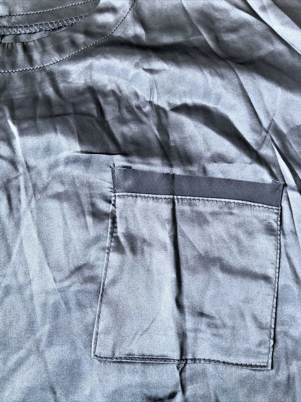 Vrkufie Blue Gray Satin Pajama Set Size XL