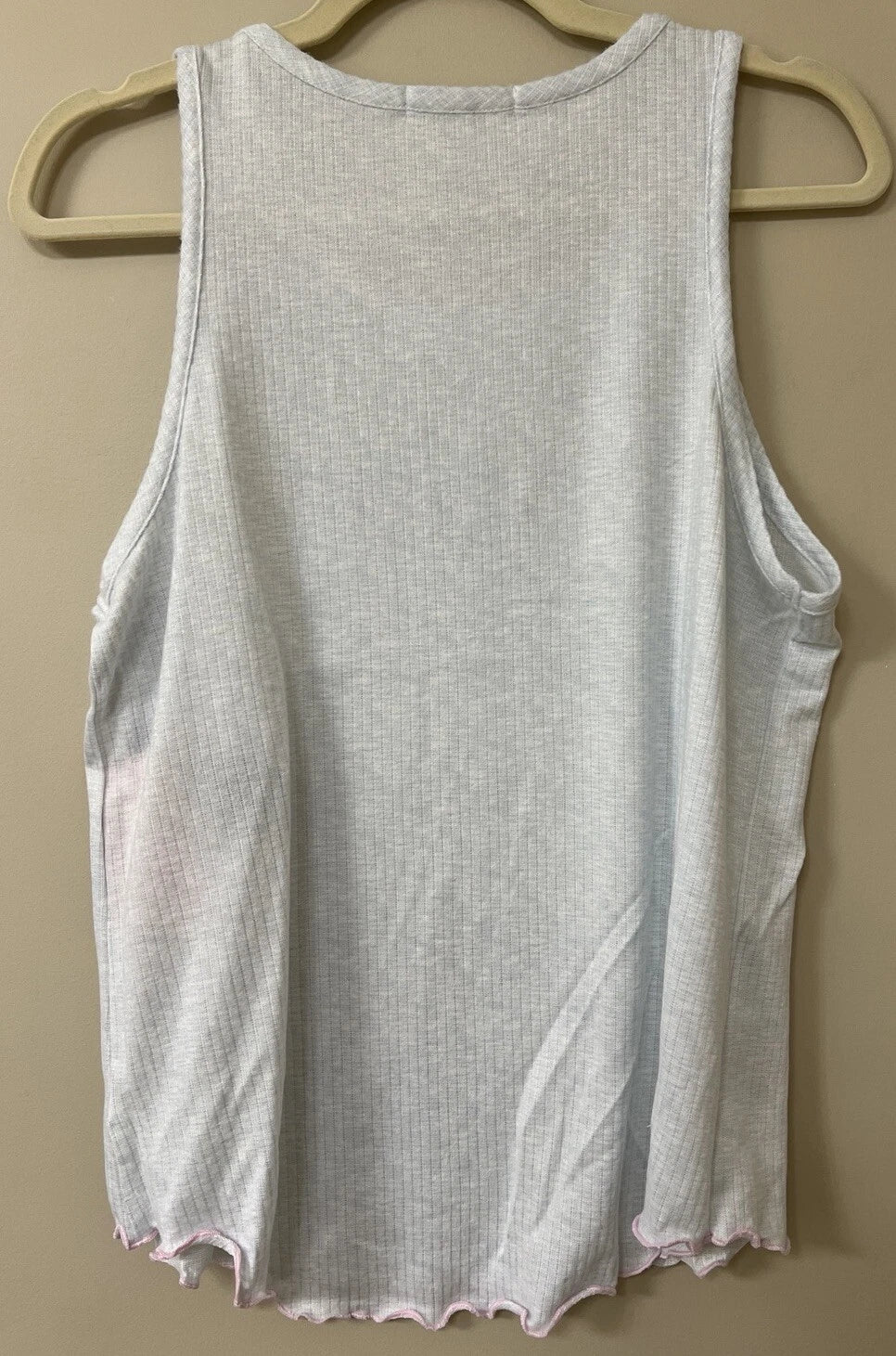 NWT EMERSON ROAD LETTUCE HEM TANK & SHORT PJ SET - WHITE/SPACE DYE RIB - MEDIUM