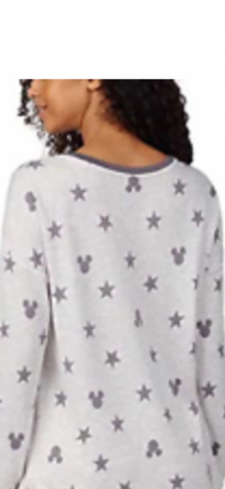 Disney Mickey Mouse Women’s 2Piece Cozy Pajama Set Very Soft LTGray SZ XXL 🎄GIF