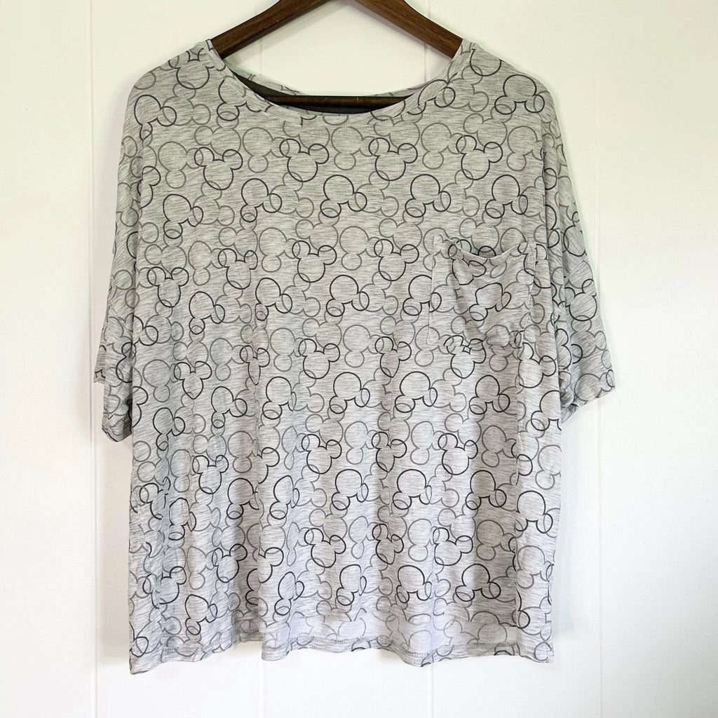 Disney Mickey Mouse Gray Mickey Ears Pajama Set Sleepwear Women's XL