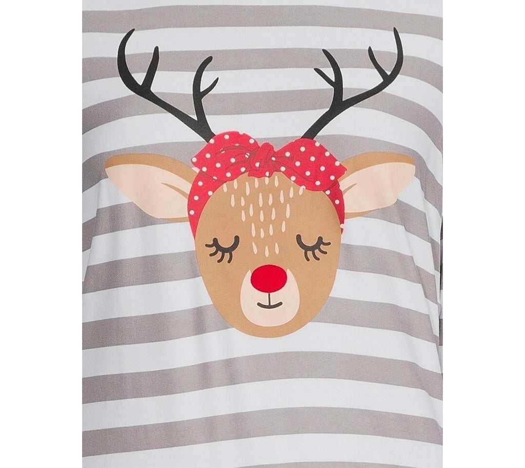 Jolly Jammies Women's Stripe Dear Matching Family Christmas Pajamas Set Size XL
