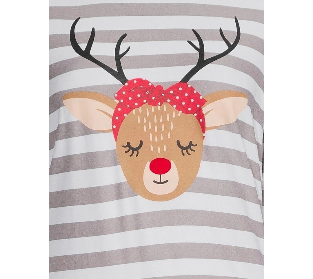 Jolly Jammies Women's Stripe Dear Matching Family Christmas Pajamas Set Size XL