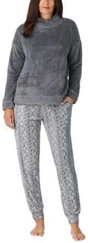 *NWT*  Jane and Bleecker Ladies Cozy Fleece Lounge Pajama Set (Grey, Medium)