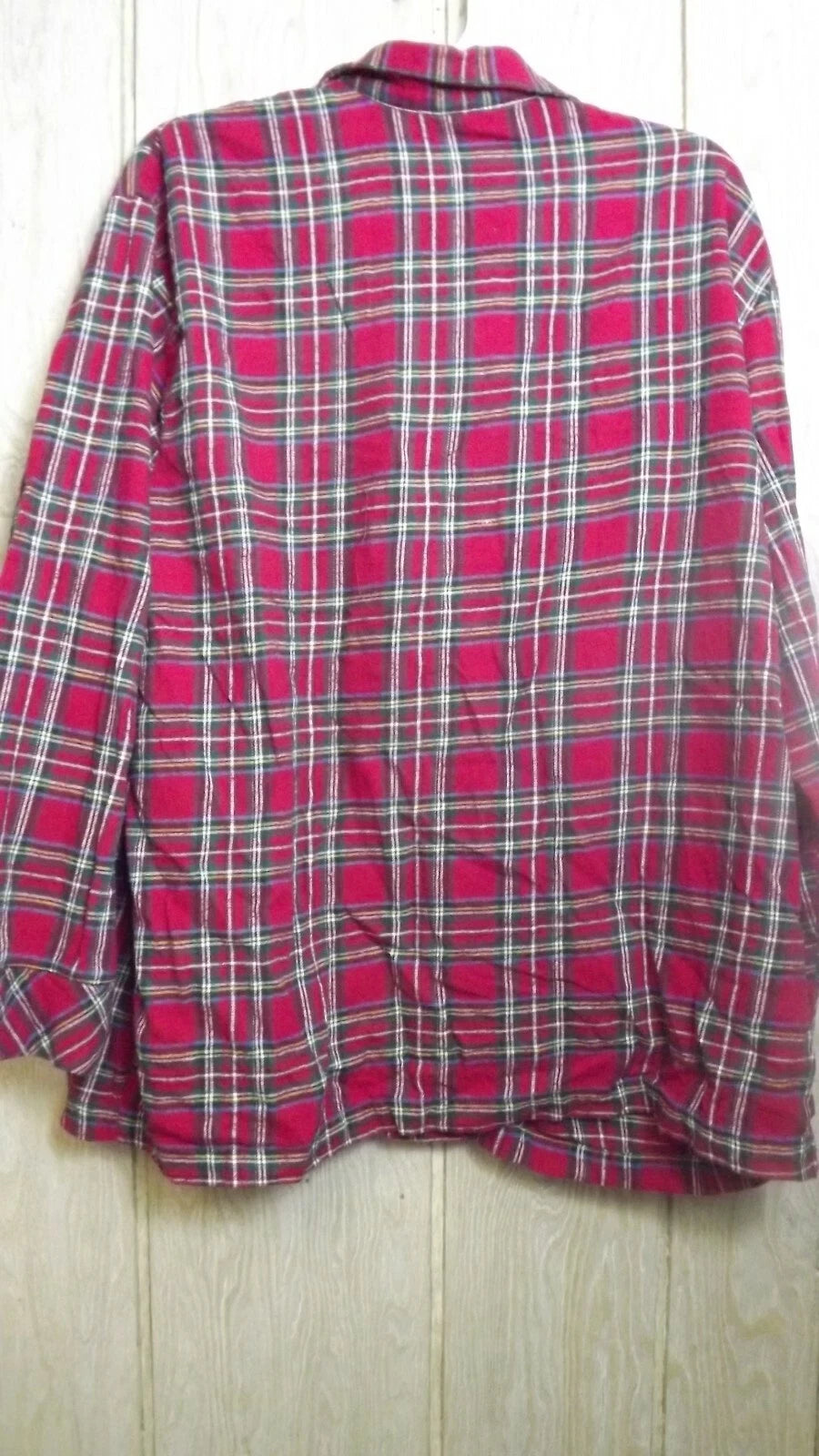 Disney Pajama Set adult XL Mickey Christmas Red Plaid flannel