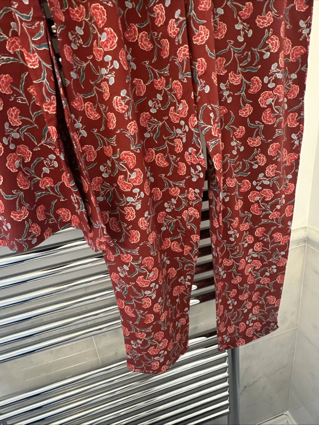 Seasalt Cornwall Setting Sun Jersey Pyjamas Smudged Carnation Jam Red 8-14 £57