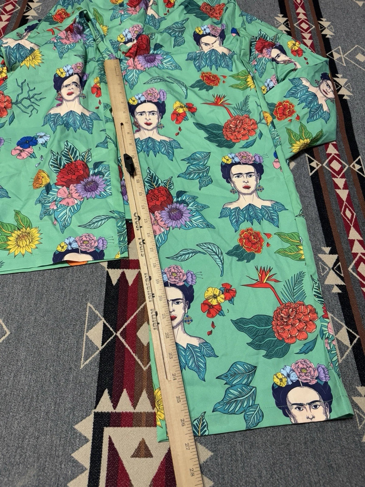 Frida Kahlo Women’s Pajama Set Sz S Cotton Boho Print Sleepwear T33