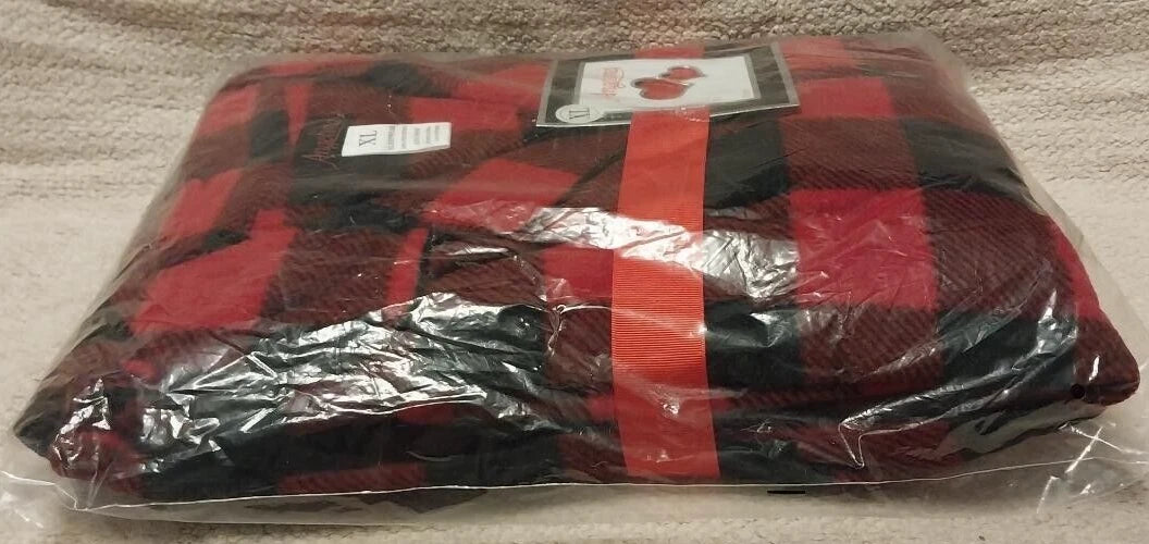 Angelina Women's Red Black Plaid Fleece Pajamas Size XL