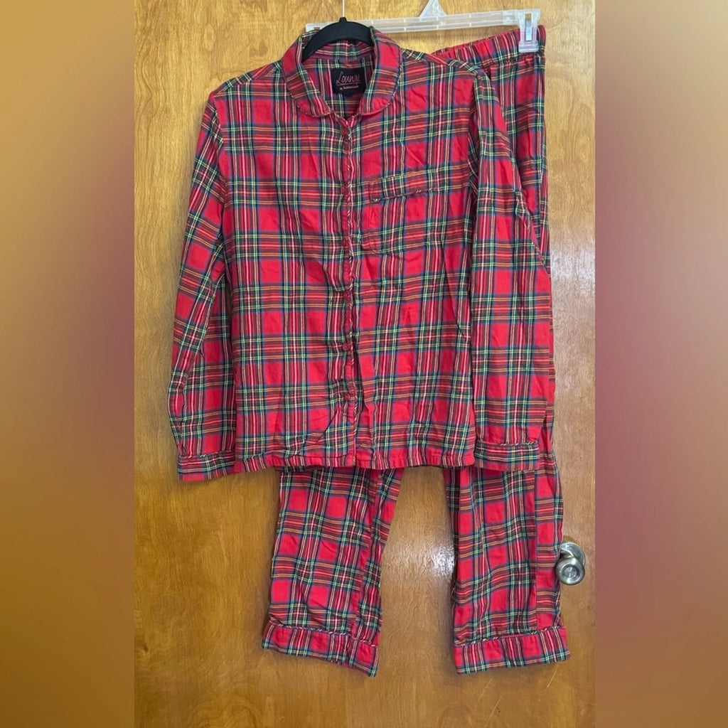 Lounge by beach lunch lounge plaid pajama set xs