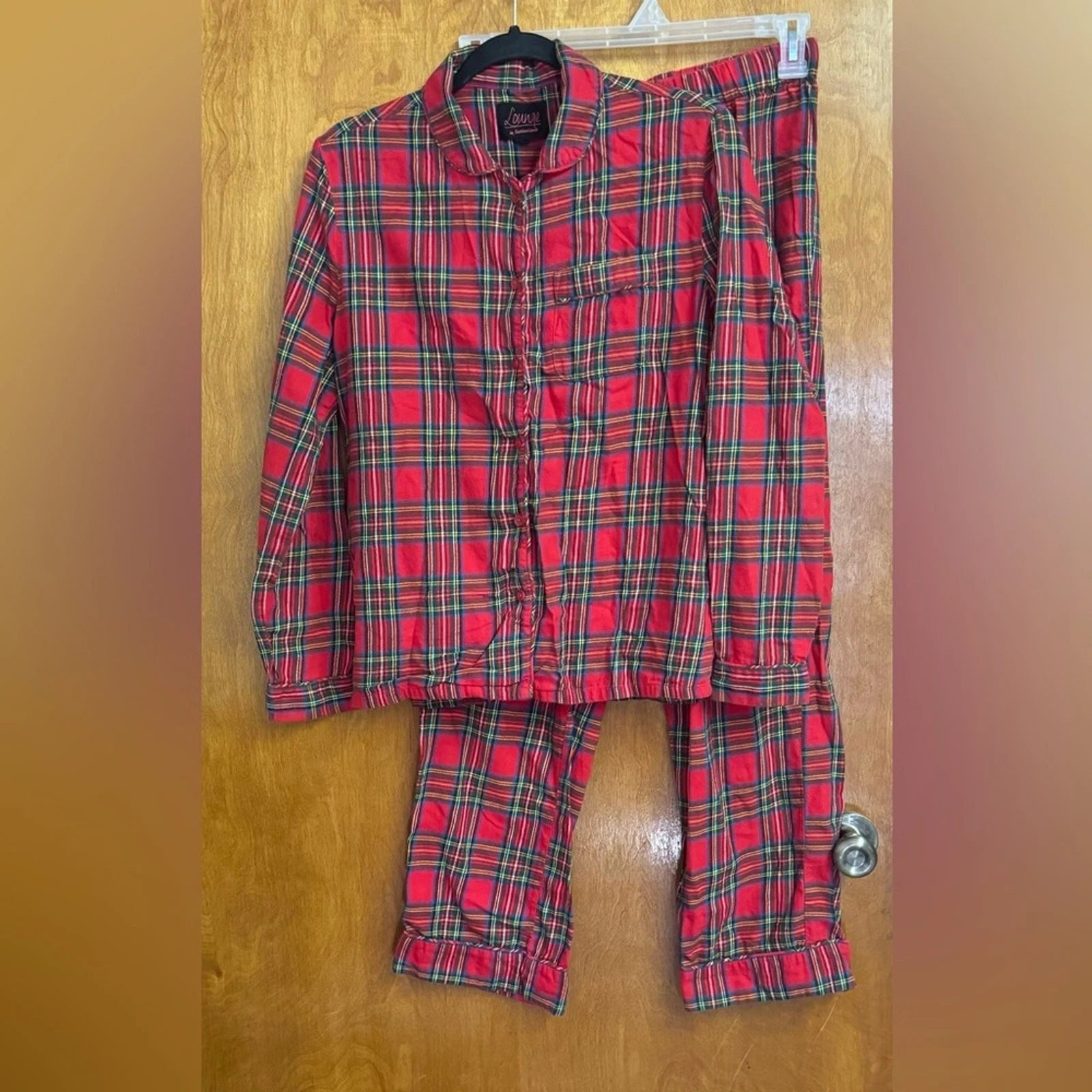 Lounge by beach lunch lounge plaid pajama set xs