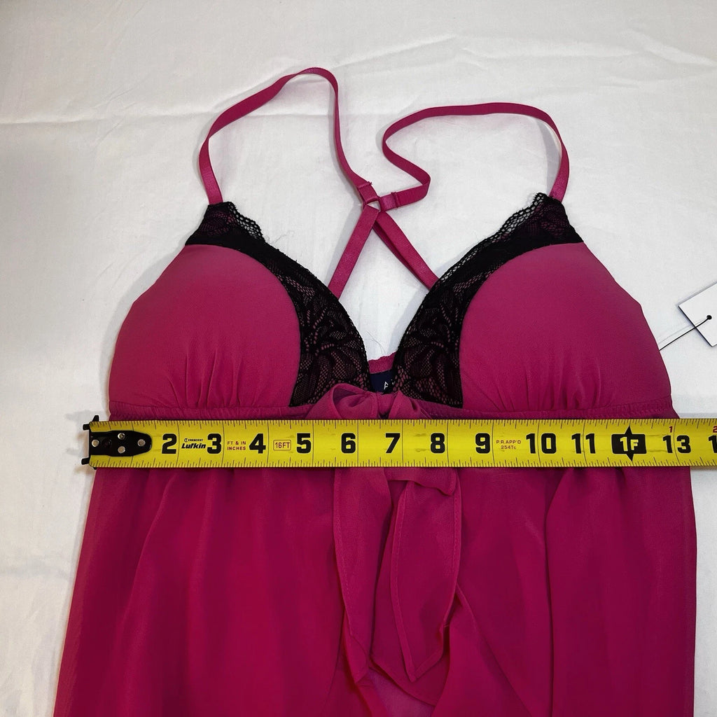 New Lingerie set APT .9 women's hot pink 2 piece set Babydoll dress & Thong M