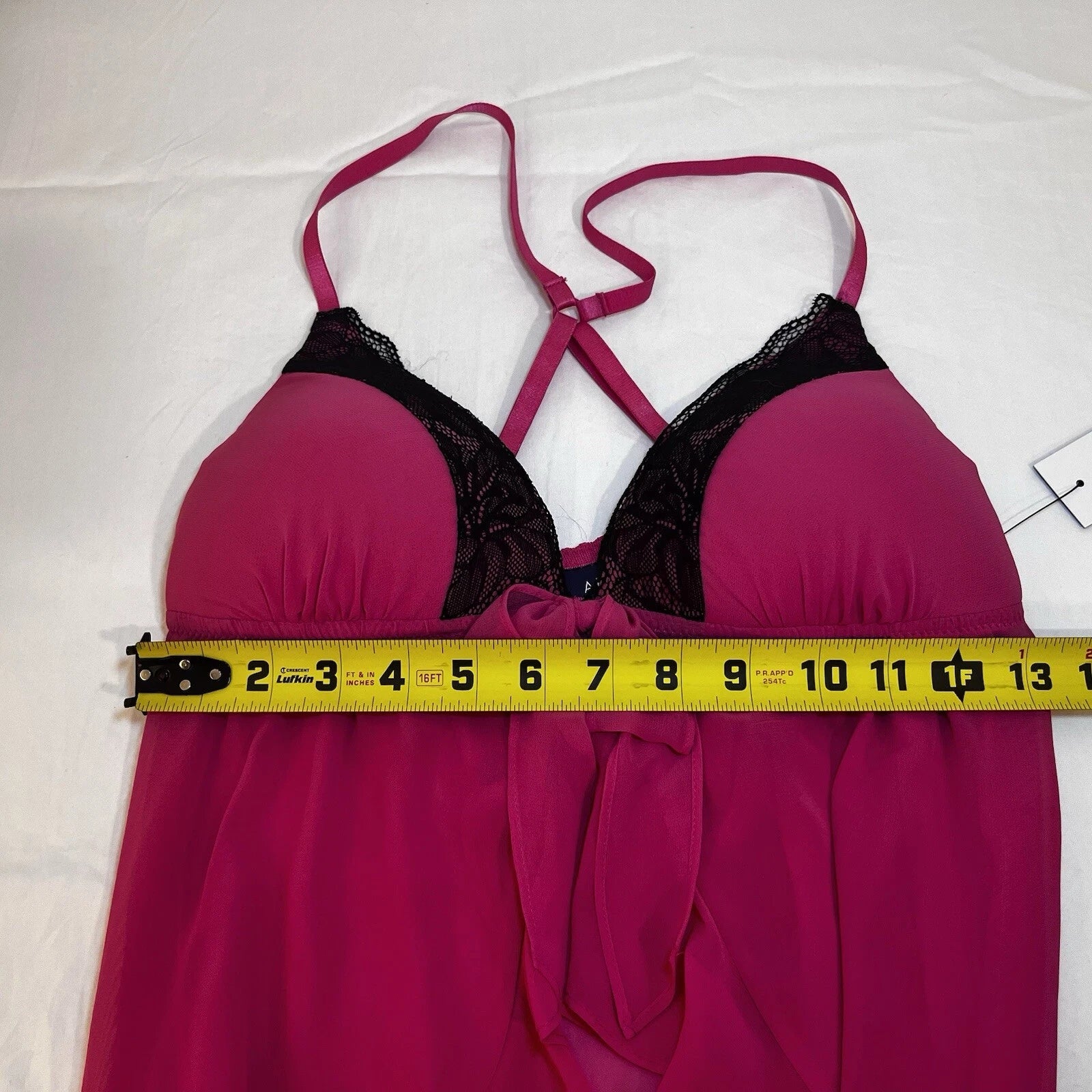 New Lingerie set APT .9 women's hot pink 2 piece set Babydoll dress & Thong M