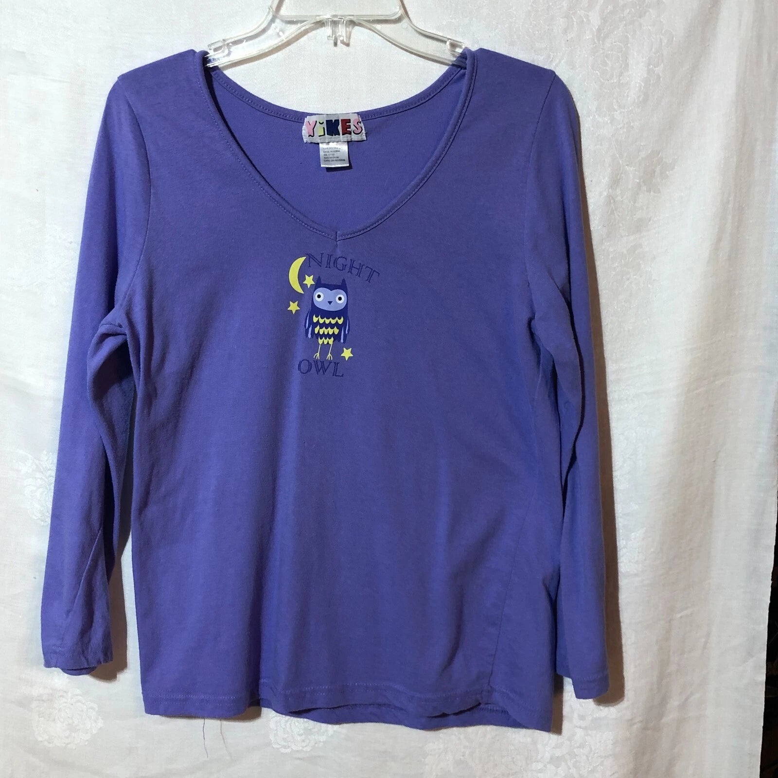 Yikes Women's PJ Set 'Night Owl' Purple Owl Print sz M Comfy Owlfully Beautiful