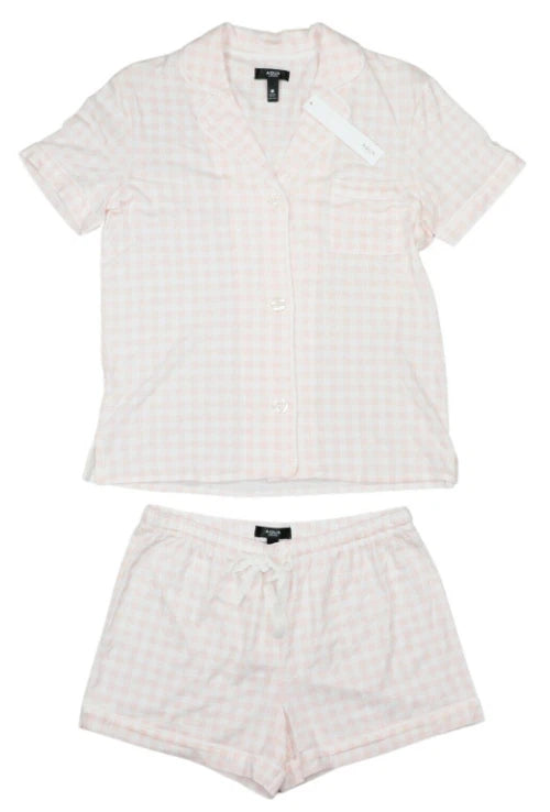 Aqua EB1046 Women's Pink Printed Pajama Set Size Small