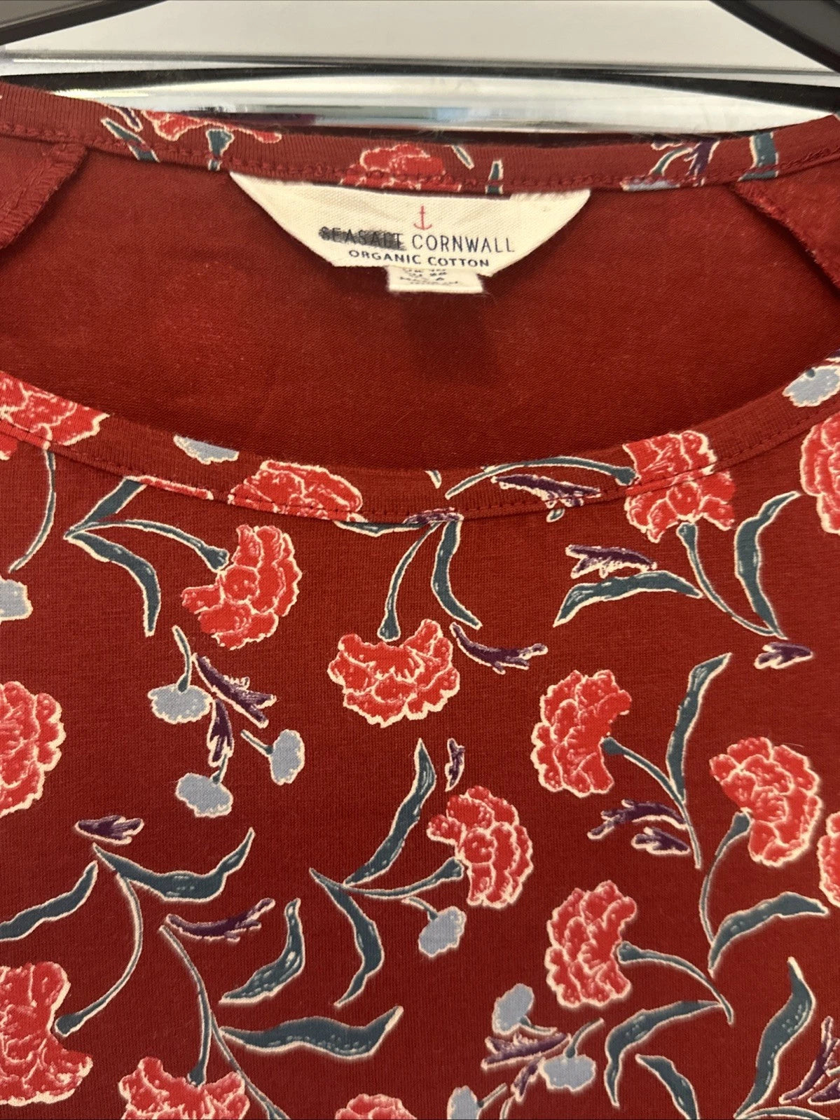 Seasalt Cornwall Setting Sun Jersey Pyjamas Smudged Carnation Jam Red 8-14 £57