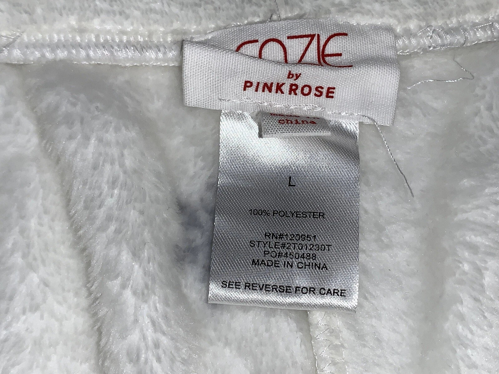 Cozie by Pink Rose Women’s 2 Piece Pajamas Lounge Set Large Beige Holiday NWT