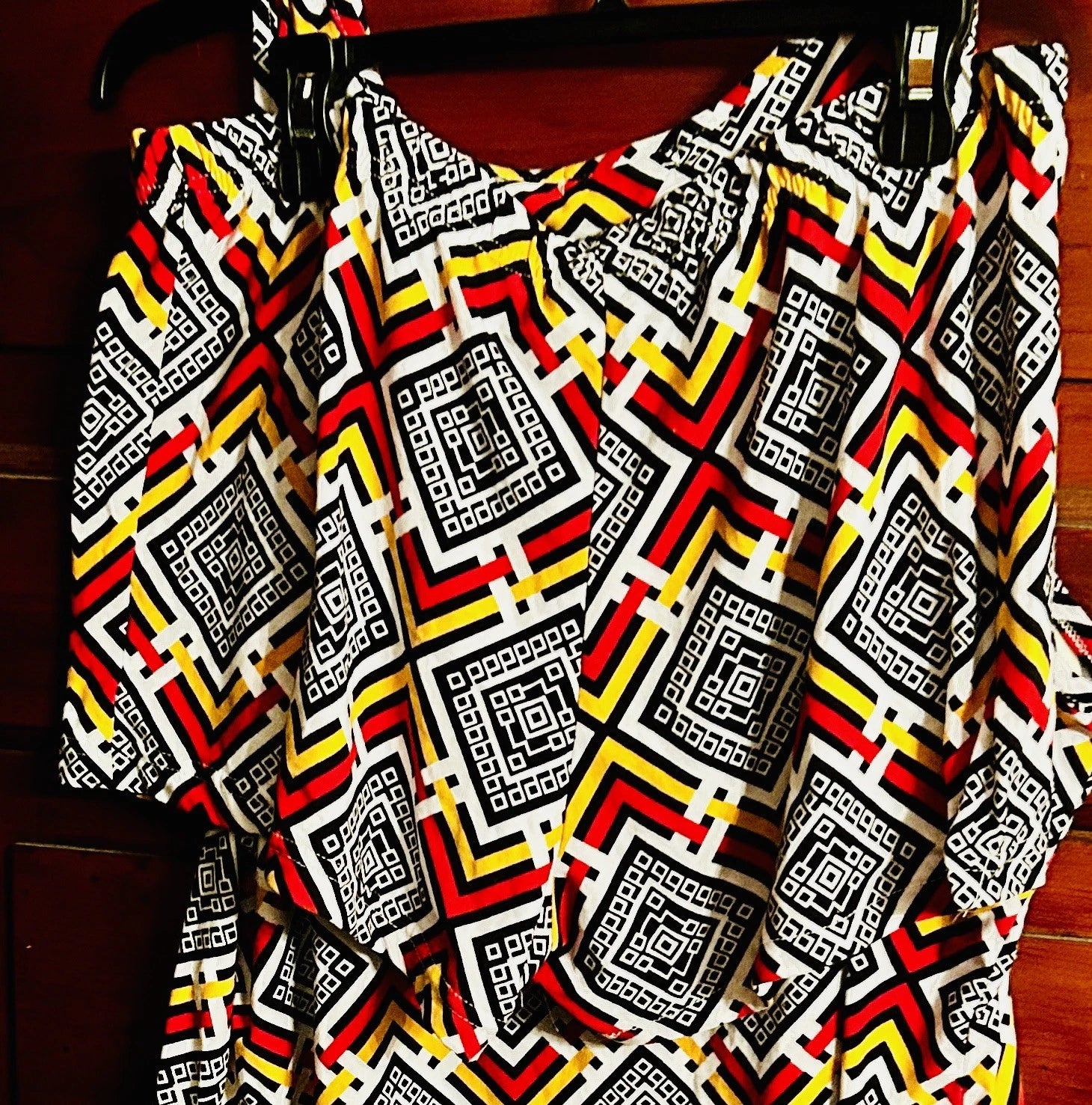 Sleep Junkie Women's Lingerie 2-piece Multicolor/Geometric Pajama Set 1X