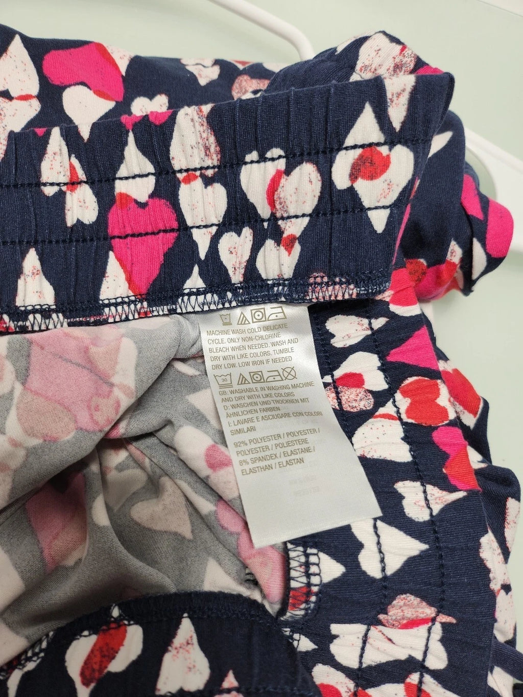 AnyBody Navy Heart Pattern Pajama Set Size Large RK20