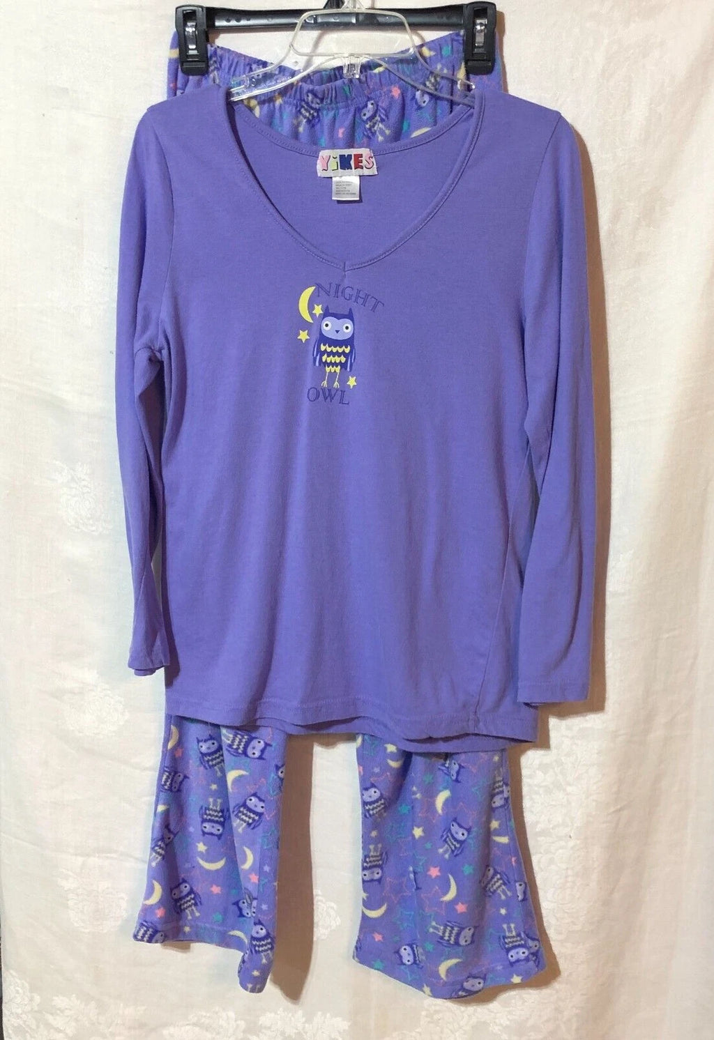 Yikes Women's PJ Set 'Night Owl' Purple Owl Print sz M Comfy Owlfully Beautiful