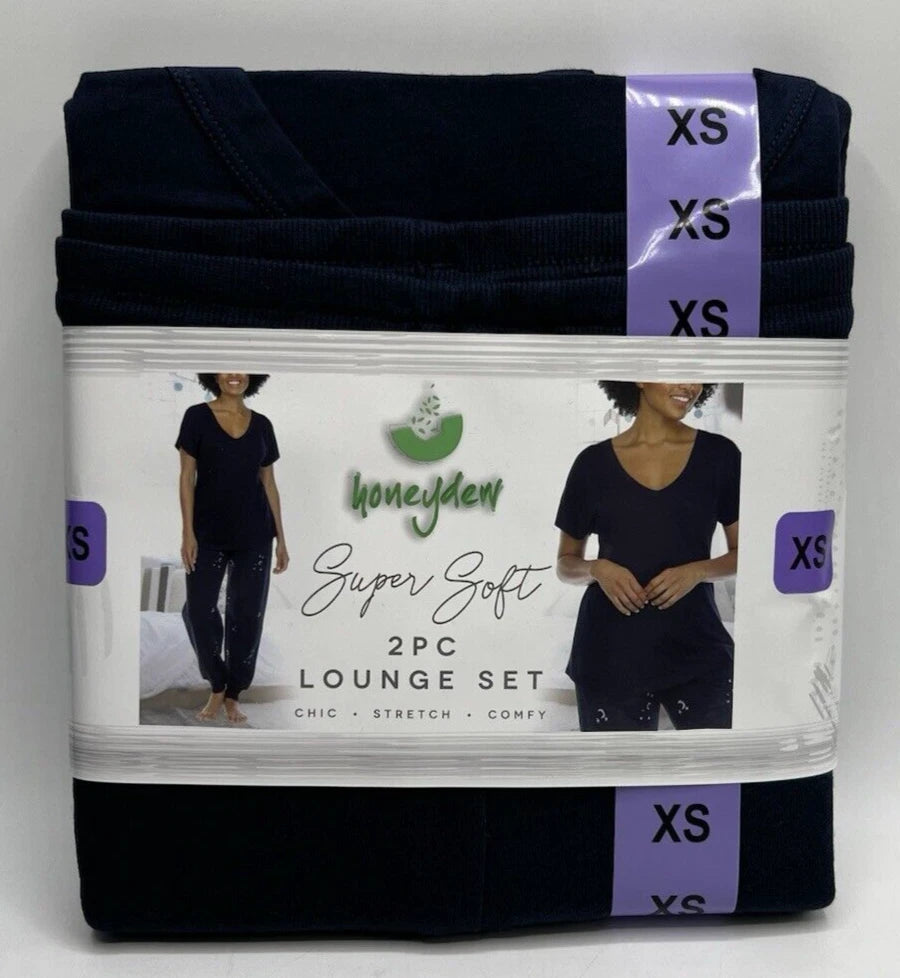 Women's Size XS Honeydew Super Soft 2-Piece Lounge Set Pajamas Blue Moons