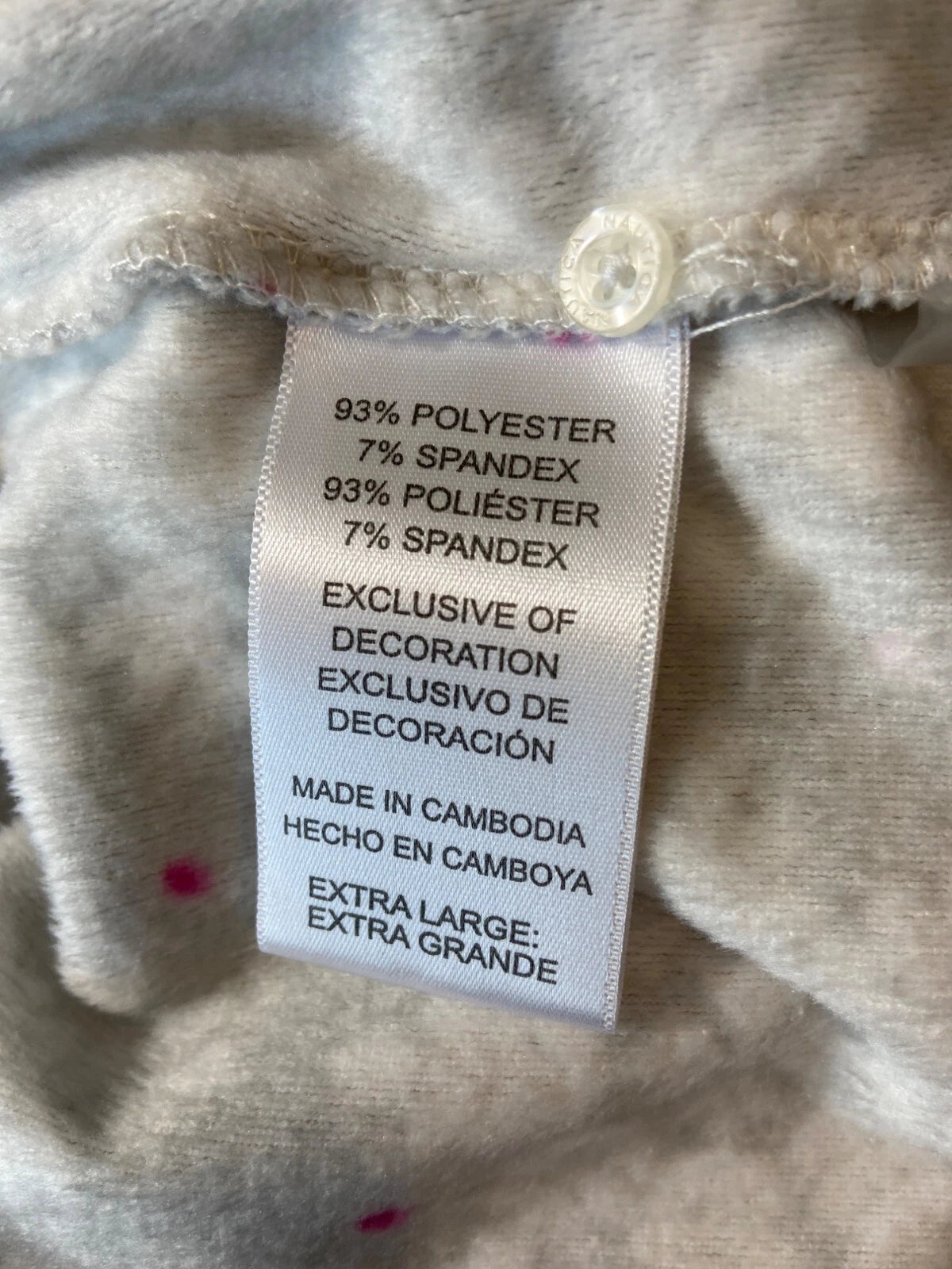 Nautica Womens Snowflake Print Pajama Set XL Gray Henley Top Elastic Waist Cozy