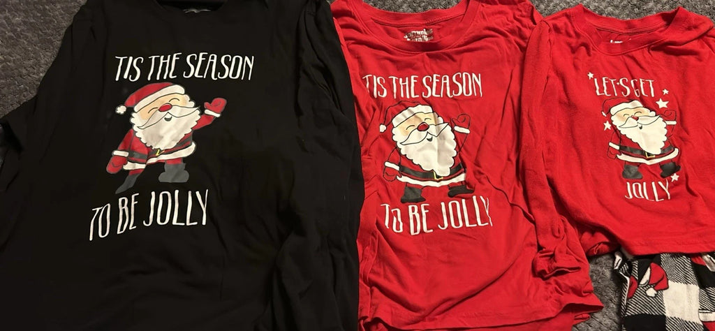 Family pajamas. Dad 2XLT. Mom XL. Daughter 7/8