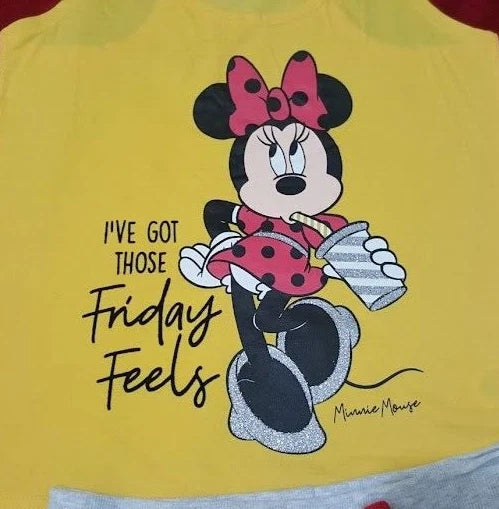 PRIMARK DISNEY MINNIE MOUSE CAMI VEST & SHORT PYJAMA SET PJS NIGHTWEAR uk 14/16