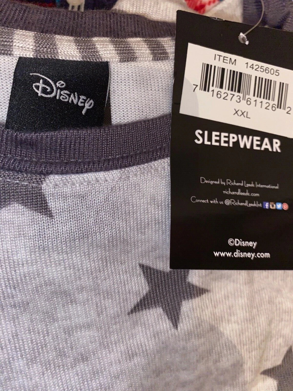 Disney Mickey Mouse Women’s 2Piece Cozy Pajama Set Very Soft LTGray SZ XXL 🎄GIF