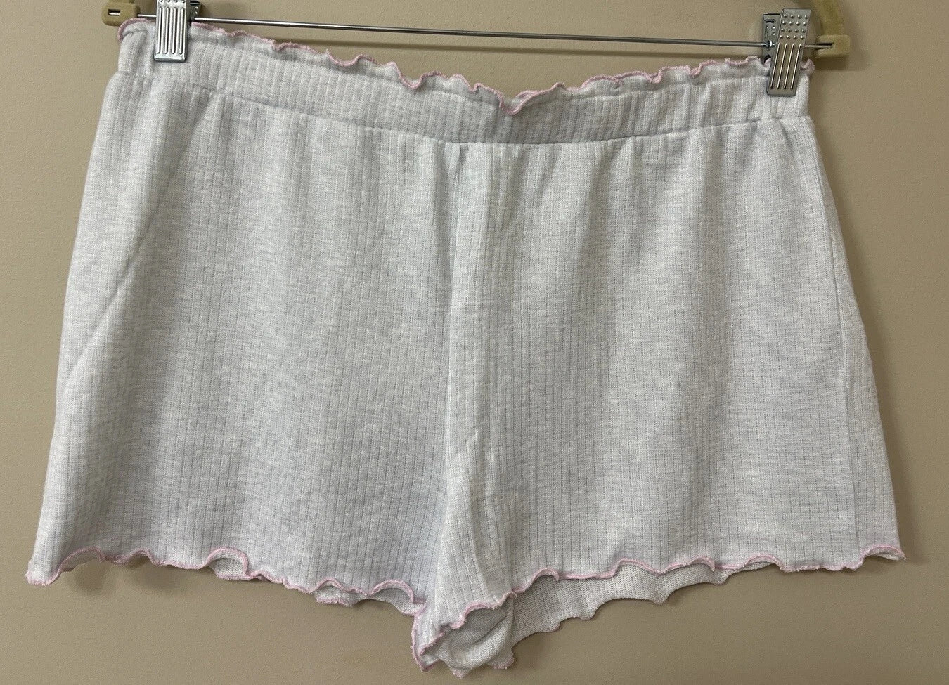 NWT EMERSON ROAD LETTUCE HEM TANK & SHORT PJ SET - WHITE/SPACE DYE RIB - MEDIUM