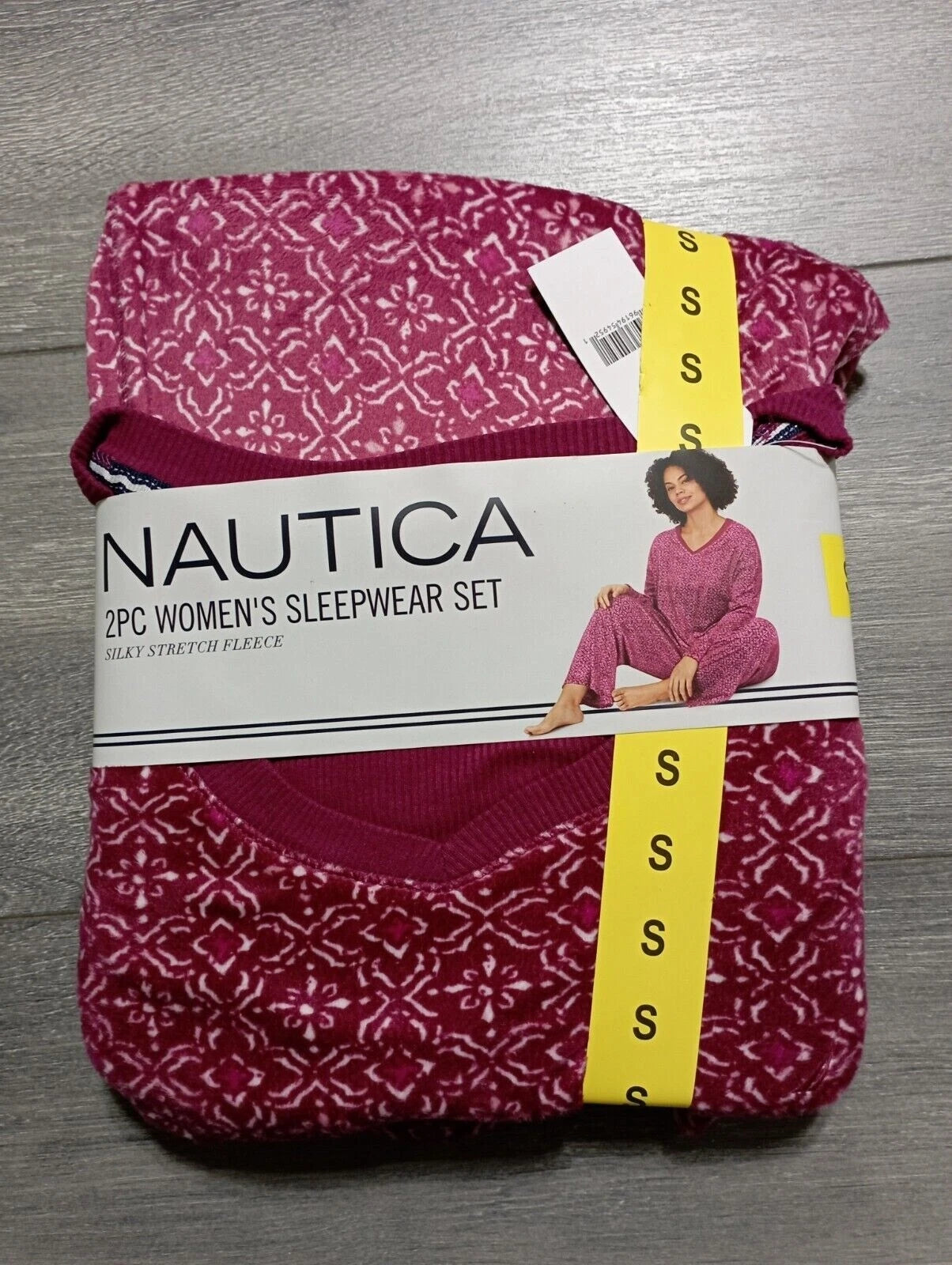 NAUTICA Pajamas Set Adult Small Purple Floral Winter Fleece Womens