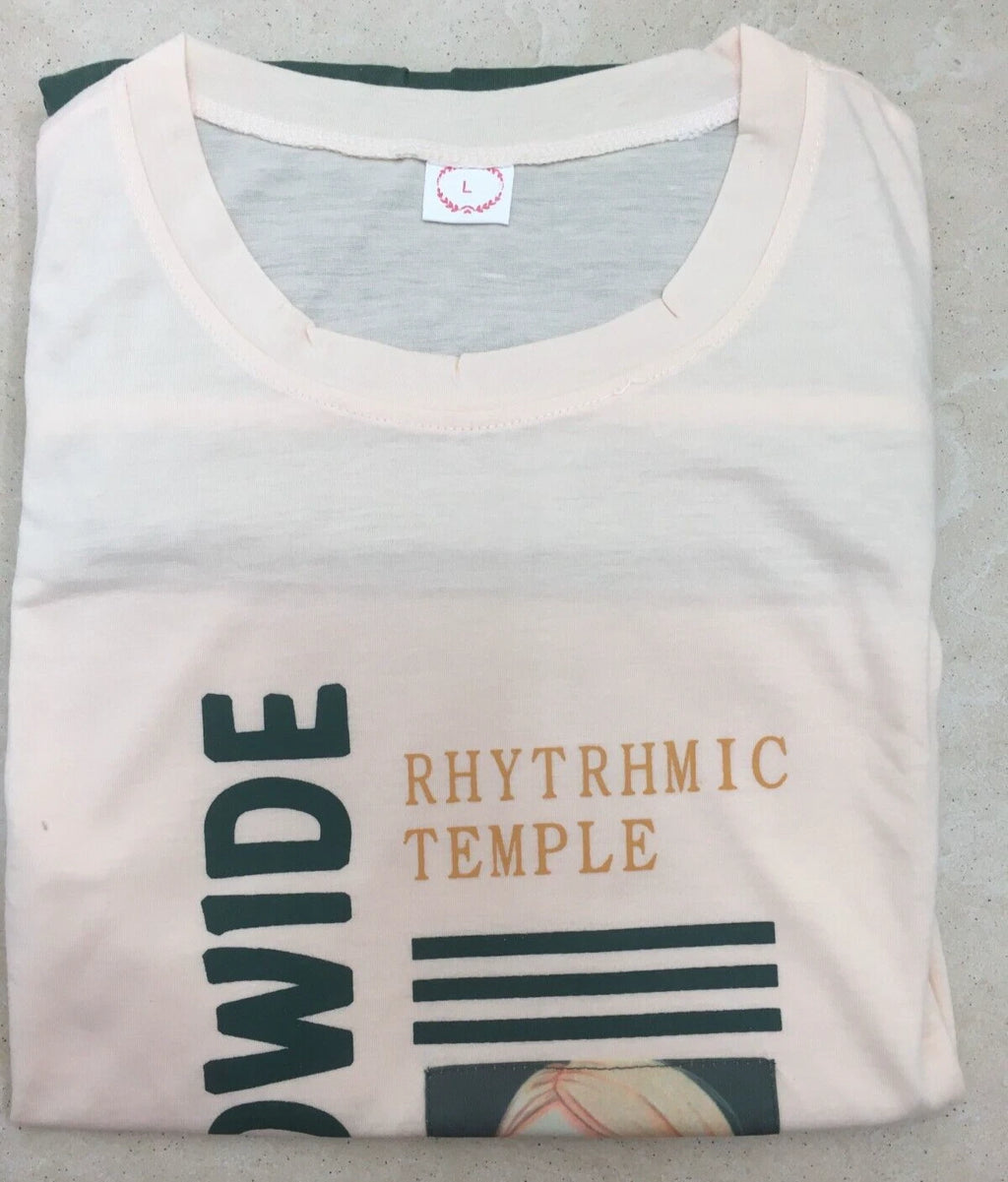 Jeony (Korean) Womens Short Pyjama Loungewear Top Shorts Large BNWT Peach/Green