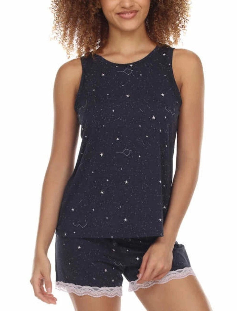 Honeydew Women's 2XL (XXL)  2-Piece Pajama Short Set Color Navy Polar Constella