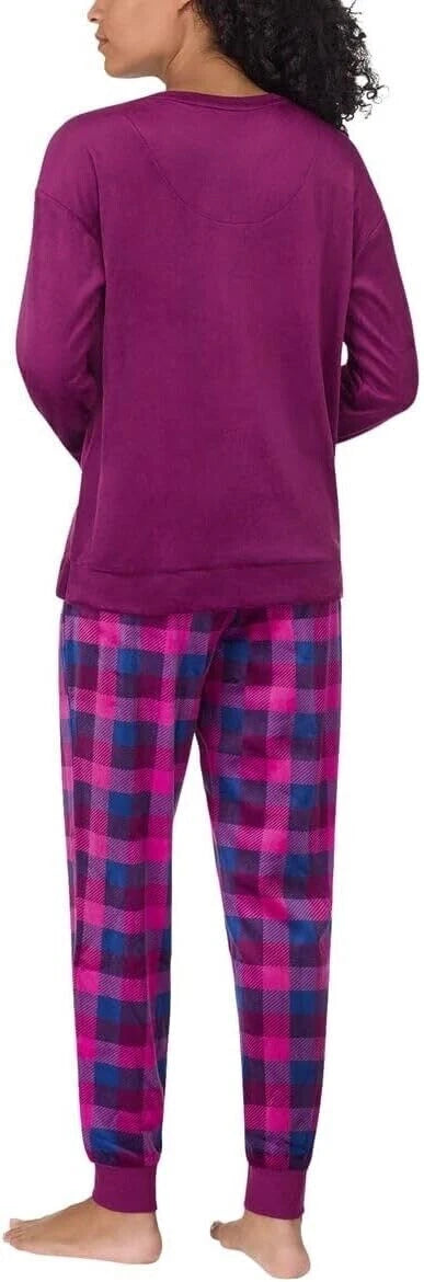 Nautica 2Pc Women's Sleepwear Set Silky Stretch Fleece, Purple, Medium..