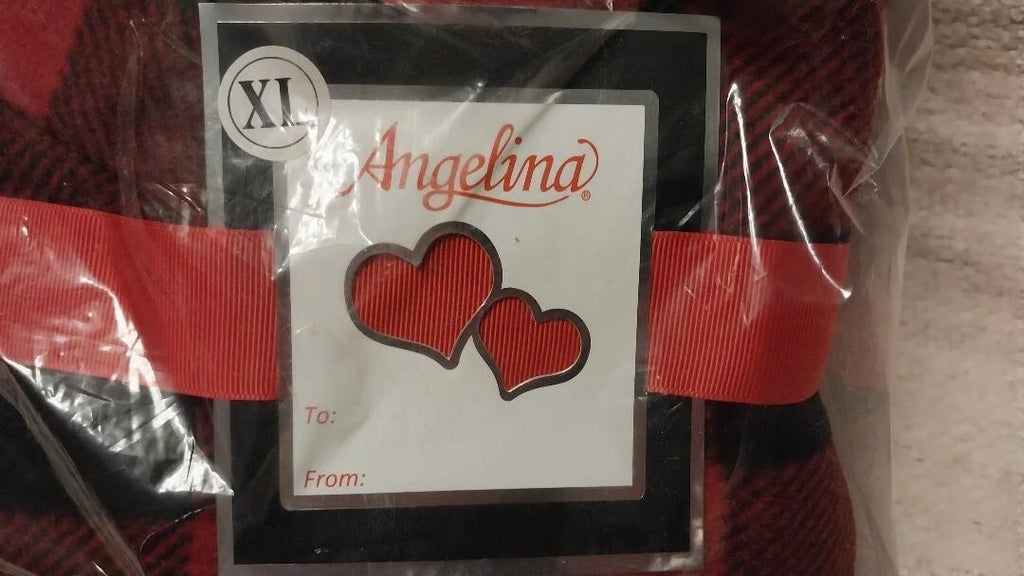 Angelina Women's Red Black Plaid Fleece Pajamas Size XL