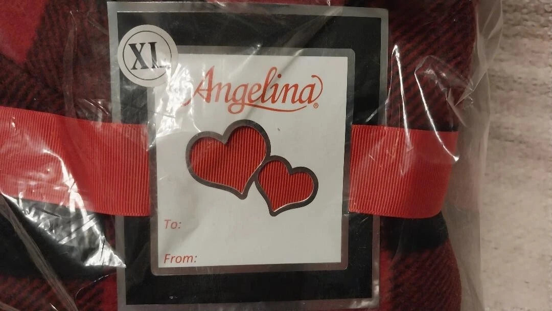 Angelina Women's Red Black Plaid Fleece Pajamas Size XL