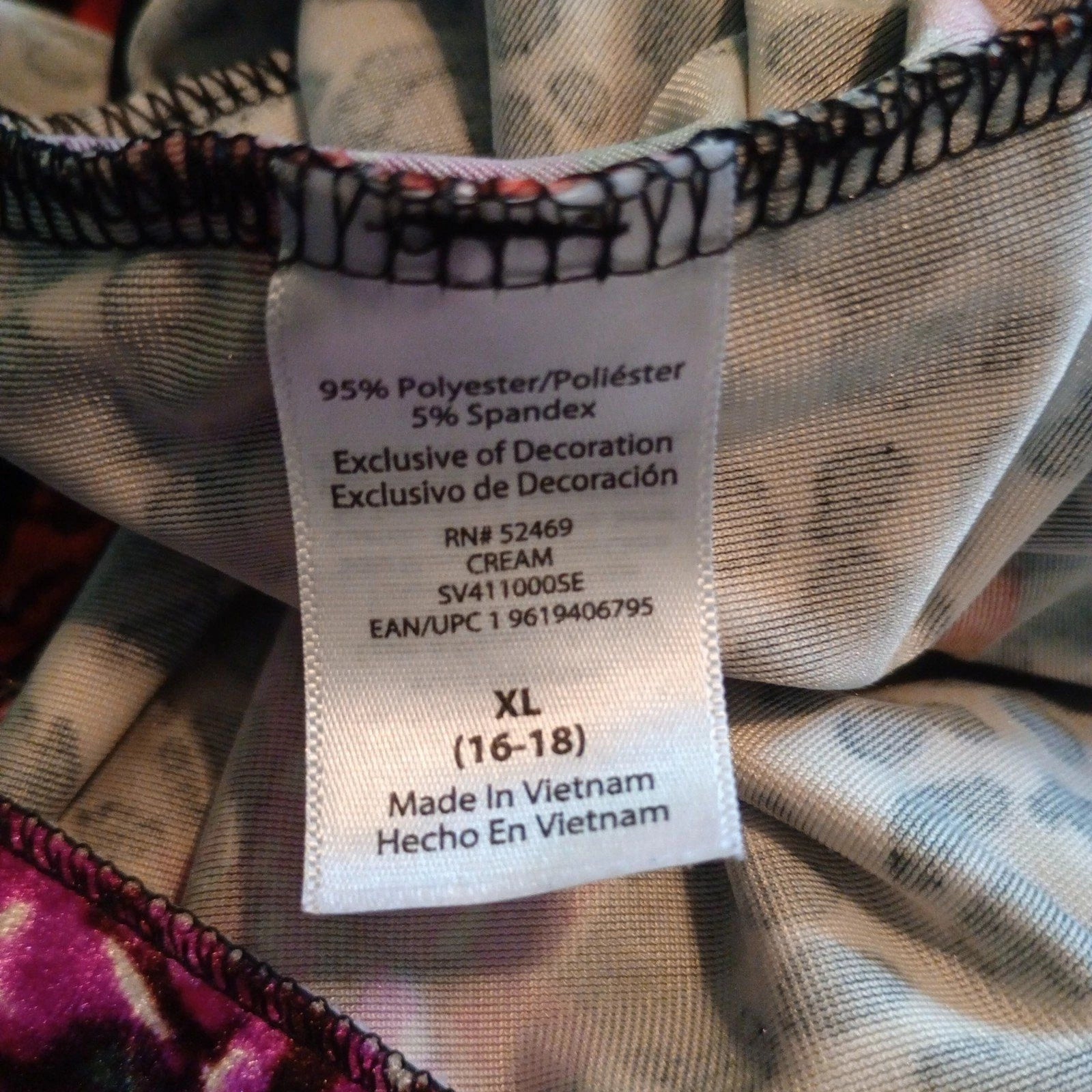 2 PC Sofia Vegara Intimates PJ Set XL (16-18) Black Pink Floral Print.